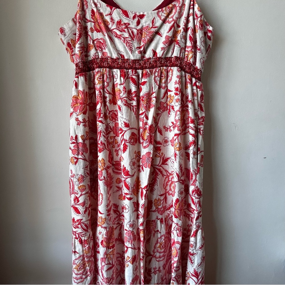 Rachel Zoe Linen Blend Floral Boho Maxi Dress XL - Picture 11 of 16